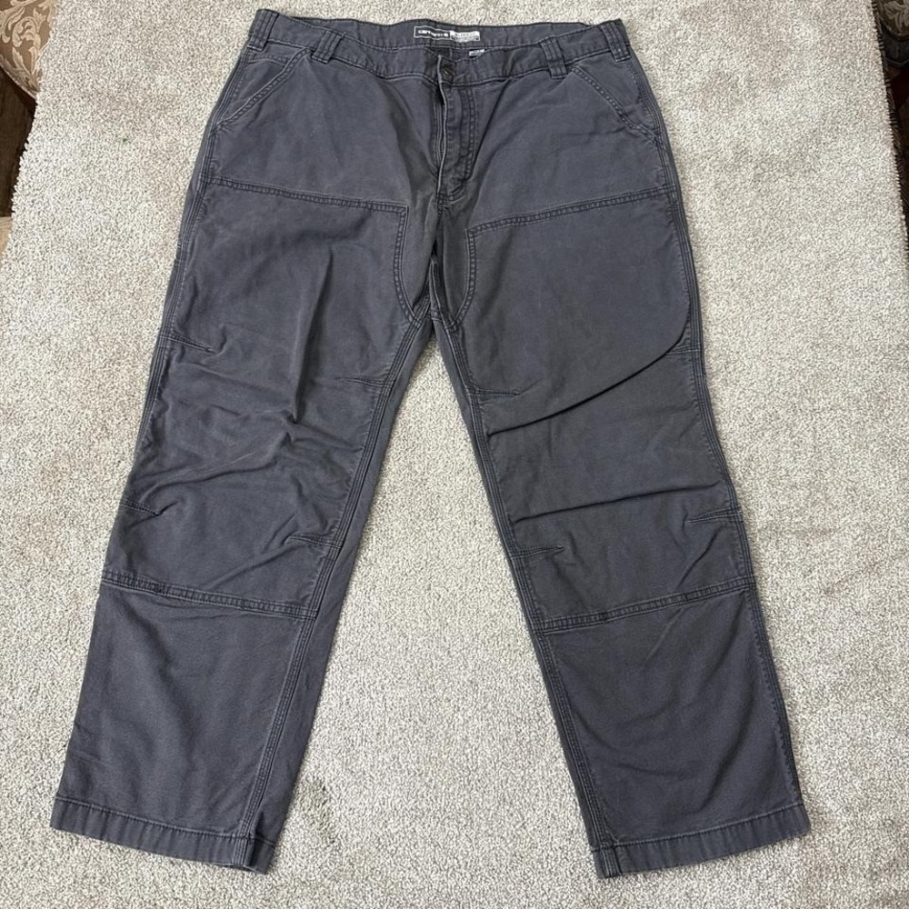 Carhartt Double Knee Work Pants Gray Relaxed Fit 40x30